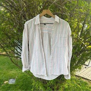 Universal Thread Classic Fit Multi Color Stripped Button Down Size M